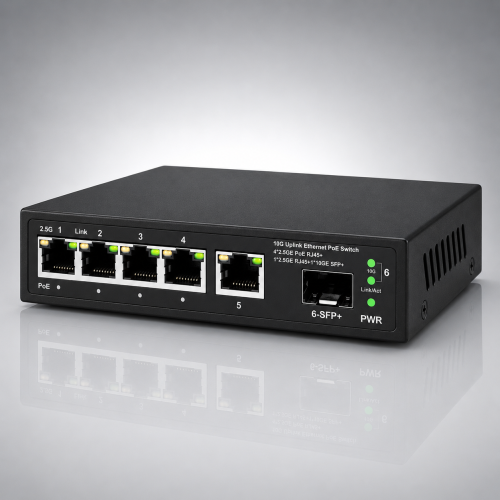 (image for) 5-Port Ethernet Switch Gigabit, PoE & Fiber