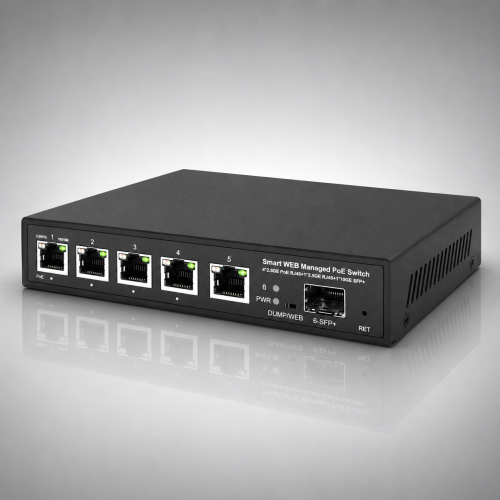 (image for) 5-Port Ethernet Switch Gigabit, PoE & Fiber