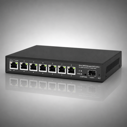 (image for) 8-Port Ethernet Switch Gigabit, PoE & Fiber