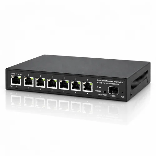 (image for) 8-Port Ethernet Switch Gigabit, PoE & Fiber