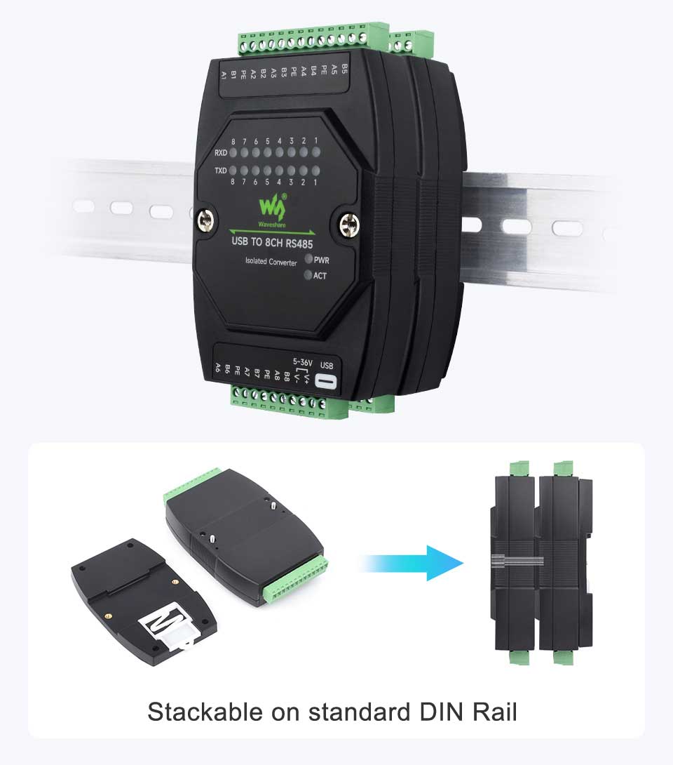 usb to rs485 din mount